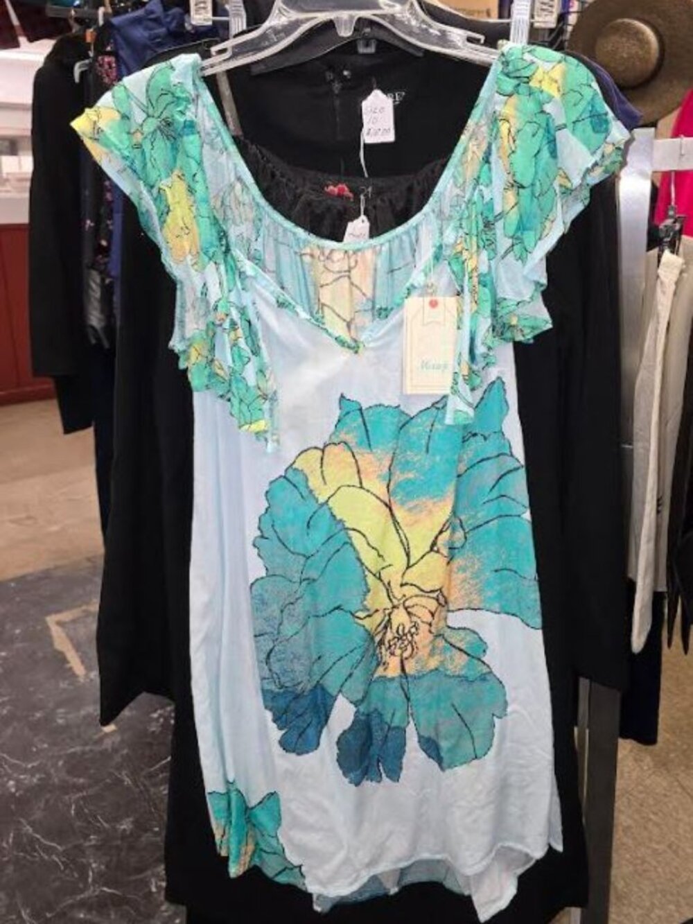 Women's NWT Maaji Green Colorful Floral Beachwear Dress Size M